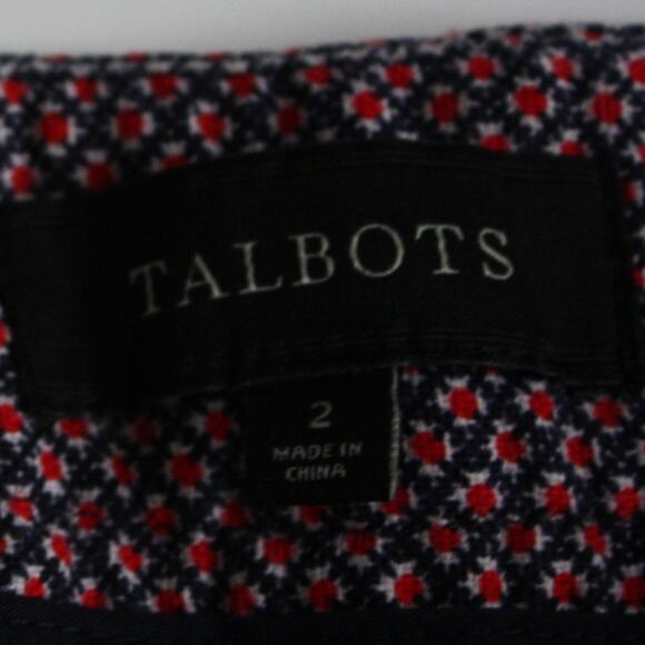 Talbots Heritage Pants Women's Size 2 Red/Blue Print - Picture 3 of 4
